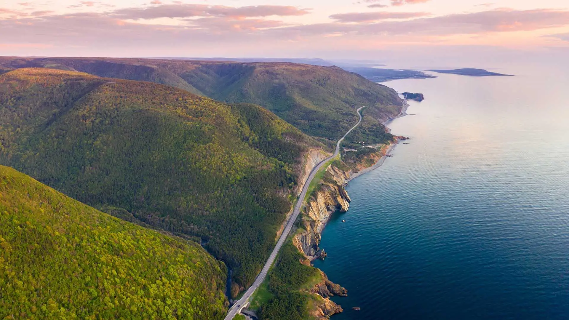 Cabot Trail Aerial Sunset