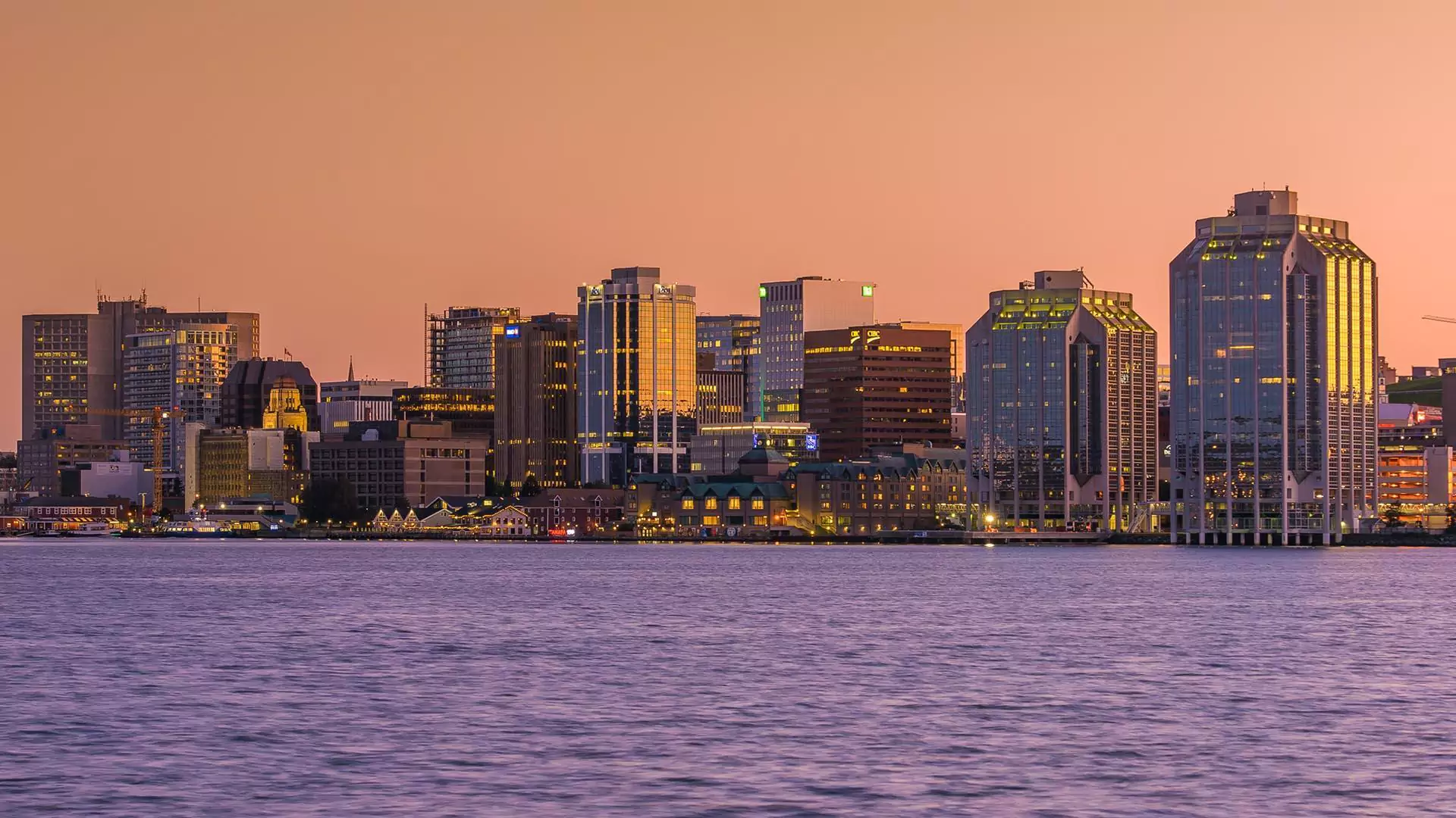 Halifax skyline at sunset