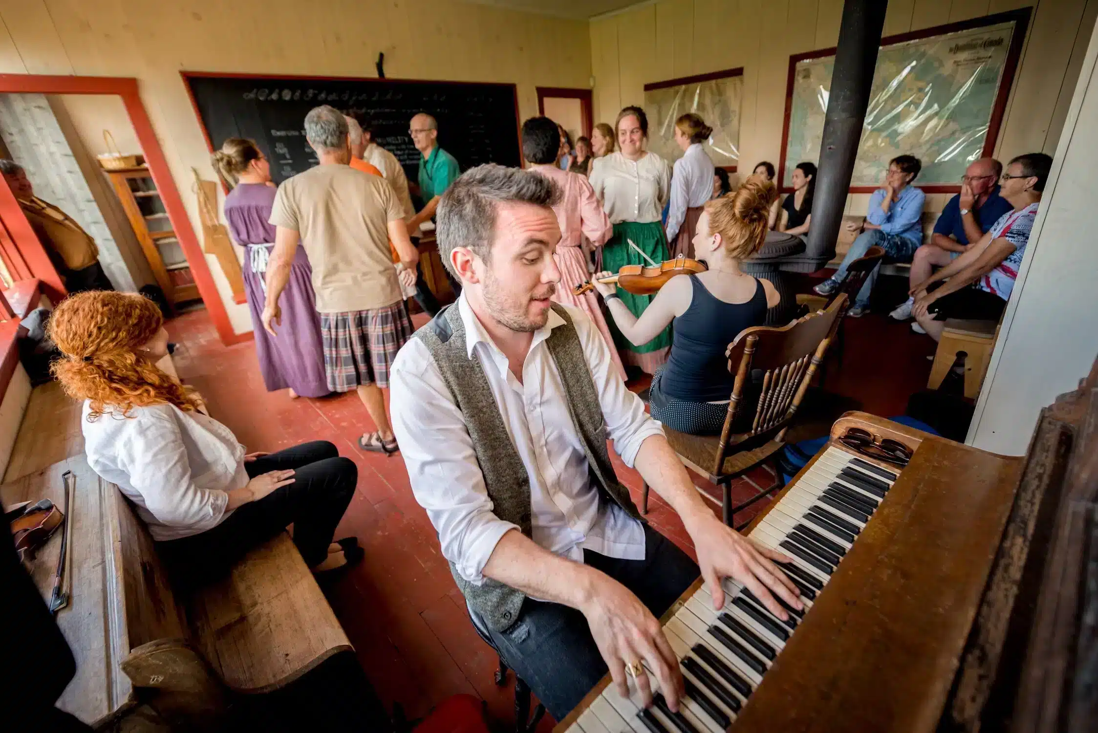 A man playing piano