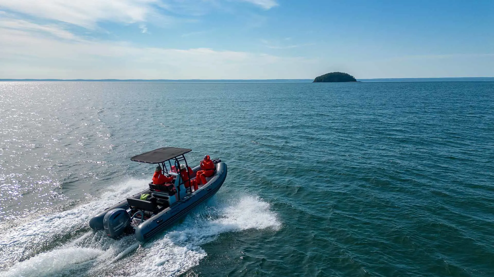 Bay of Fundy boat tour on a sunny day with Local Guy Adventures in Nova Scotia
