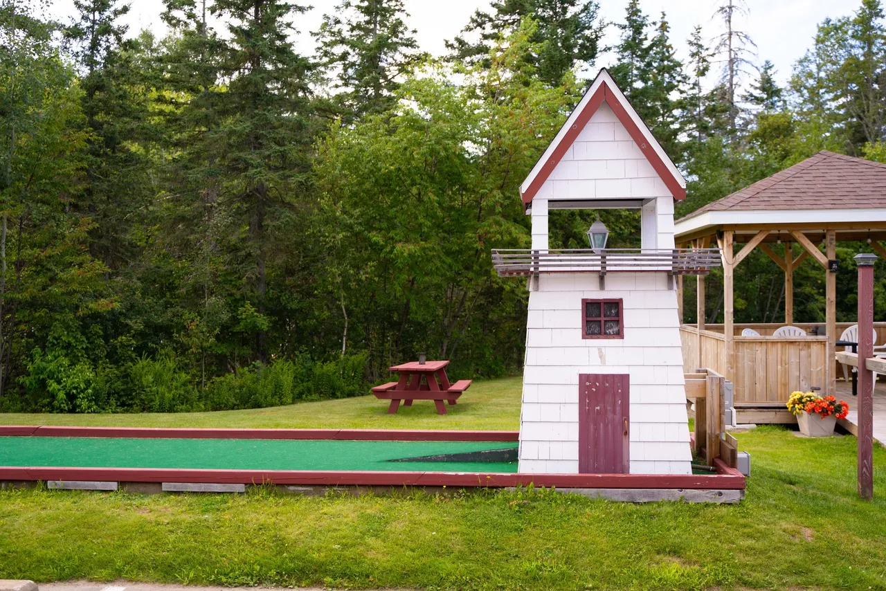 The one hole, Hole-in-One Lighthouse Mini Putt at the Super 8 by Wyndham Amherst NS